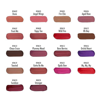 Ruby Kisses Forever Matte Liquid Lipstick 5 Pack - RFML03&07&08&15&20