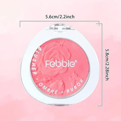 Blush Makeup,Rose Pattern Tint Blush, Lasting Moisturising,Natural shine，Waterproof, Gradual Blush