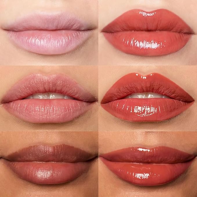 Hydrating Glow Lip Gloss Oil, Tinted Lip Plumper Lip Glosses Oil, Younger-Looking Lips Chocolate Scent, Non-Sticky Creamy Texture for Dry Lips, Brillo labial en aceite hidratante con brillo 04#