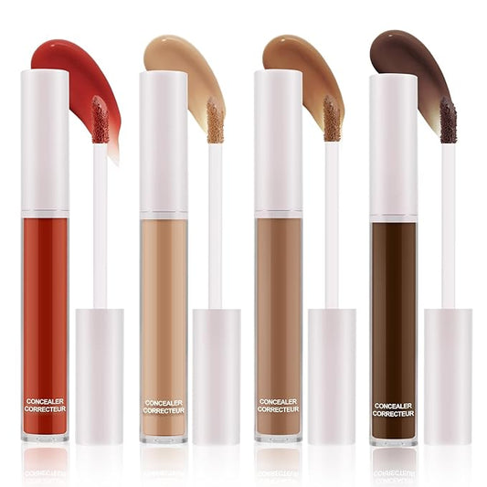 4pcs Liquid Concealer Stick,Full Coverage，4 Colors Corrector Foundation,Long Wear Under Eye Concealer Stick for Dark Circles,Blemishes,Acne,Freckles