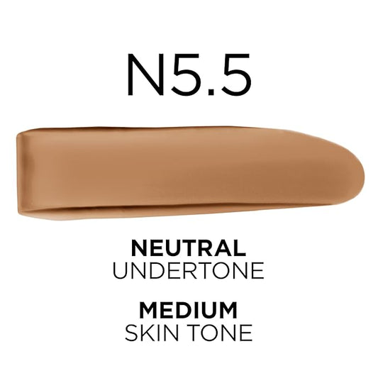 L'Oreal Paris True Match Super-Blendable Foundation, Medium Coverage Liquid Foundation Makeup, N5.5, Medium, 1 Fl Oz