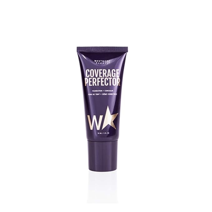 Westmore Beauty Face Coverage Perfector - Tan/Deep, 1 Fl Oz Liquid Foundation Makeup, Full Coverage Foundation for Women