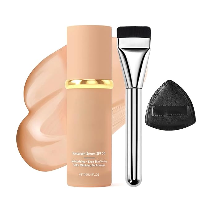 Color Changing Foundation 4 in 1 Medium Full Coverage Concealer Foundation，Match Cosmetics Foundation-Light Spectrum with SPF 50+，Oil Control & Longwearing & Waterproof for Concealer Makeup (1PCS)
