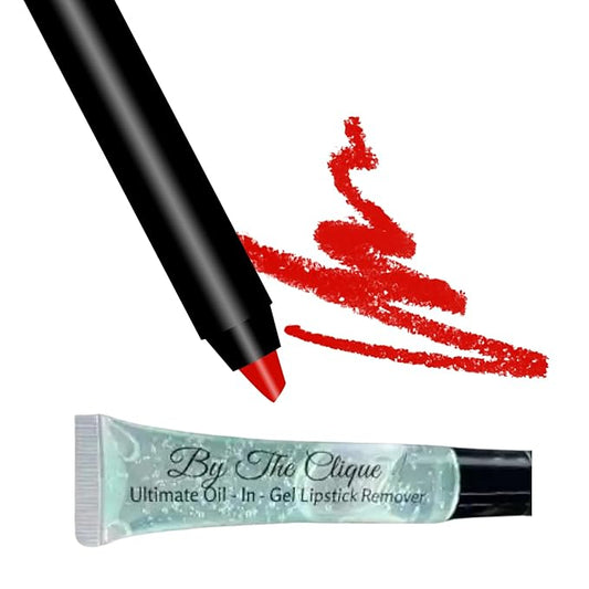 Premium Long Lasting Matte Red Lip Liner Pencil |Red Carpet Ready Red | Plus Hydrating Ultimate Oil-in-Gel Remover