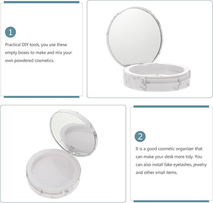 EXCEART Makeup Powder Container Pressed Powder Box 2Pcs Compact Cosmetic Powder Containers Makeup Empty Loose Powder Boxes (Assorted Color) Makeup Powder Puff