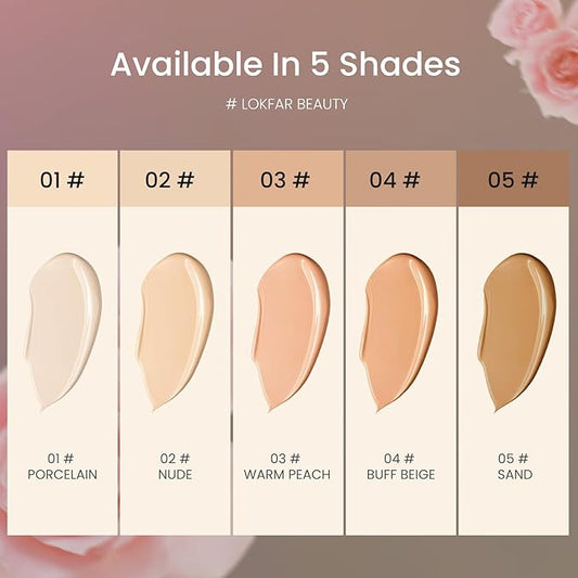 Warm Peach Airbrush Foundation Set with Soft Makeup Brush, Lightweight, Long Lasting, Oil Control, Full Coverage for All Skin Types, 03#