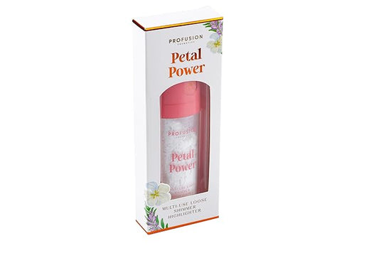 Profusion Cosmetics Petal Perfect Face and Body Highlighter, Non Sticky Buildable Luminizer with Sponge Applicator for Vibrant Glowing Skin (Petal Power (White Gold), 1)