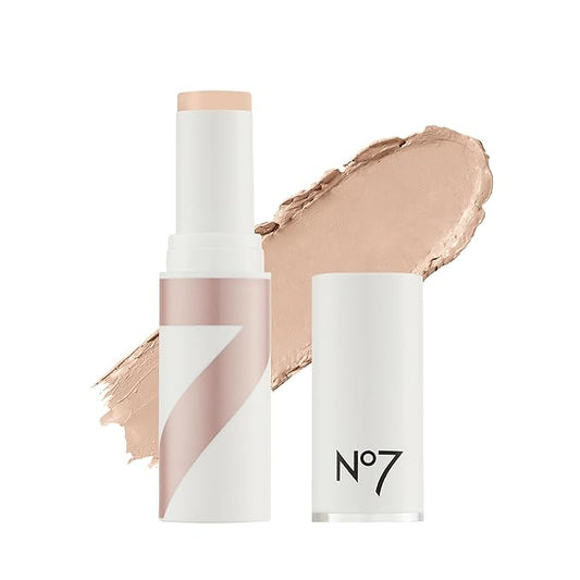 No7 Stay Perfect Foundation Stick - Long-Wear Cream Foundation with Medium, Buildable Coverage - Enriched with Squalene for a Hydrating, Non-Drying & Dewy Finish - Creme (10g)