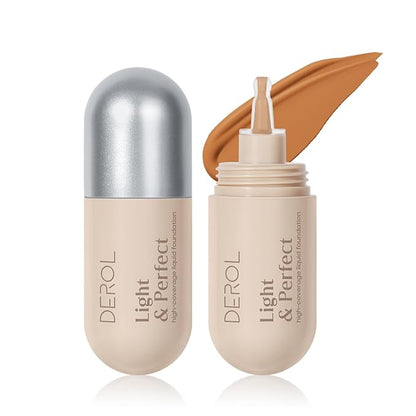 Liquid Foundation Makeup Medium Coverage, Lightweight Flawless Finish Foundation, Improves Uneven Skin Tone, Nude 1.26 Fl Oz,5#