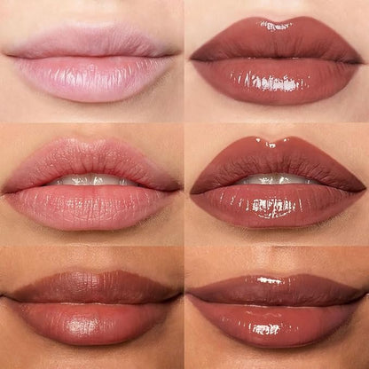 Hydrating Glow Lip Gloss Oil, Tinted Lip Plumper Lip Glosses Oil, Younger-Looking Lips Chocolate Scent, Non-Sticky Creamy Texture for Dry Lips, Brillo labial en aceite hidratante con brillo 05#