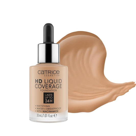 Catrice | HD Foundation 50 & Prime & Fine Dewy Glow Spray Bundle | Full Coverage Makeup | Vegan & Cruelty Free