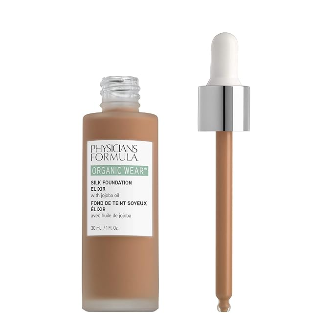 Physicians Formula Organic Wear Natural Full Coverage Silk Liquid Foundation Elixir Tan-to-Deep (Pack of 2)