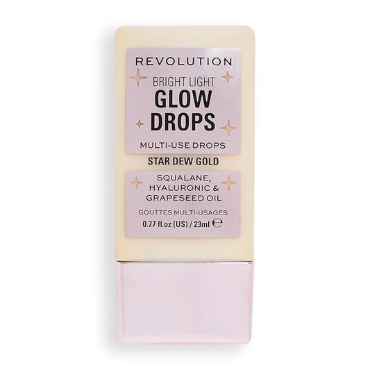 Revolution, Bright Light Glow Highlighter Drops, Liquid Highlighter for Face, Infused with Hyaluronic Acid, Vegan & Cruelty-Free, Star Dew, 0.77 fl oz