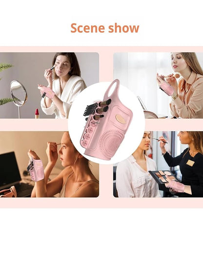 Makeup Mixing Palette Wrist Strap with Makeup Brush Storage & Silicone Mixing Tray