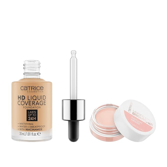 Catrice | HD Liquid Coverage Foundation 35 & Under Eye Brightener 10 Light Rose | Full Coverage Makeup | Vegan & Cruelty Free