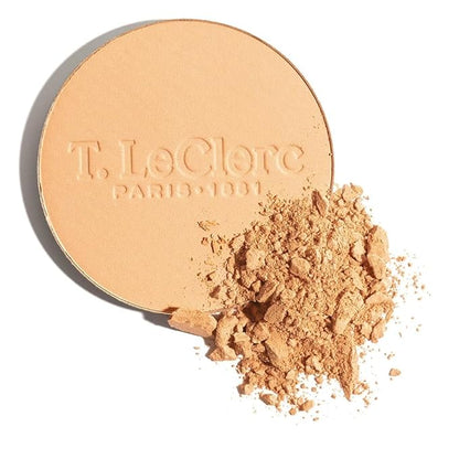 T.LeClerc Rice Compact Powder – Anti-Aging Pressed Powder with Brown Rice Ferment – Long-Lasting Natural Matte Finish – Moisturizing | Non-Comedogenic Face Powder (ABRICOT, 9G)