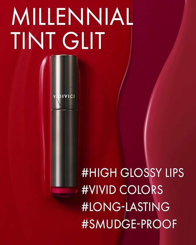 VIDIVICI Millennial Tint Glit - Transfer Proof Moisture Korean Lip Tint with Long-Lasting Color, Lightweight Water Jelly Texture, Hydrating & Smudge-Free Lip Stain, 0.13oz (05 JUST CHILL)