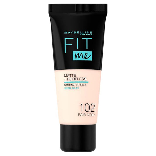 Maybelline New York Fit Me Matte & Poreless Foundation 102 Fair Ivory 30ml