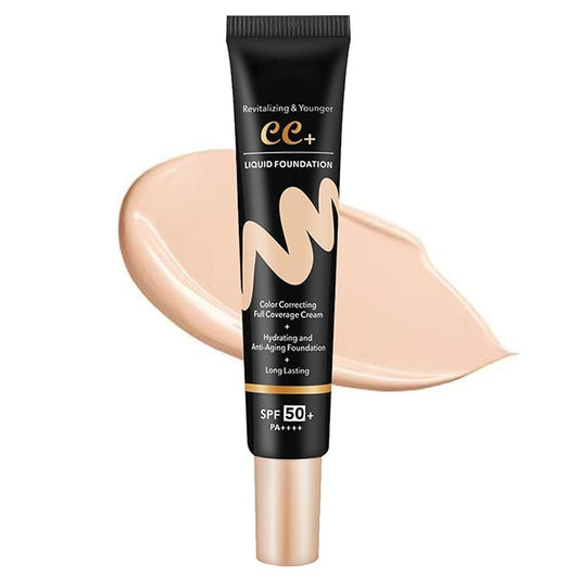 CC Cream Tinted Moisturizer With SPF 50, Color Correcting Foundation, Full Coverage, Blemish Cover, Hydrating & Long-Lasting Matte Finish (Natural)
