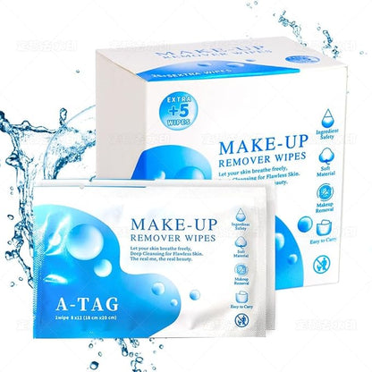 Make-up Remover Facial Cleansing Alcohol Free and Waterproof Makeup Remover Wipes, With Vitamin E Make up Remover Wipes for Face, Eyes, Lips. 25+5 Extra wipes