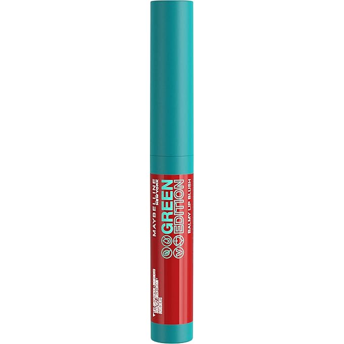 MAYBELLINE Green Edition Balmy Lip Blush, Formulated With Mango Oil, Bonfire, Blue Red, 1 Count (Pack of 2)