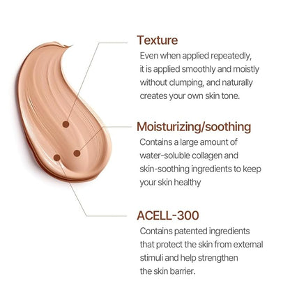 LADAMER-BB cream-Face Makeup-Hydrating-Tinted Moisturizer Pore Control Cell Clinic After Treatment for Sensitive Skin Clinical Spa Cosmetic Premium Korean Skin Care Acell-300, 1.76oz (50g).