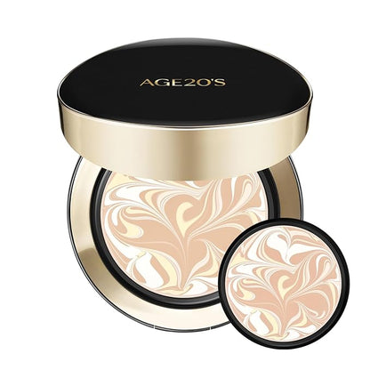 AGE20'S Signature Essence Pact SPF 50+ | Pack of 2 | 17N IVORY | Cream Foundation, Dewy Finish, Natural Coverage | Korean Cushion Foundation