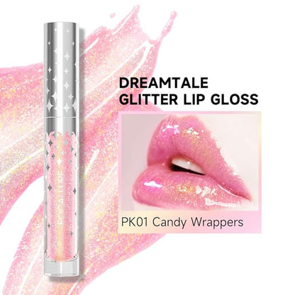 FOCALLURE Glitter Liquid Lipstick,Hydrating,Moisturizing Lip Gloss for Women,Sparkly Shimmer Lip Makeup,Long Lasting,Lightweight Formula for Lip Color and Shine,Candy Wrappers