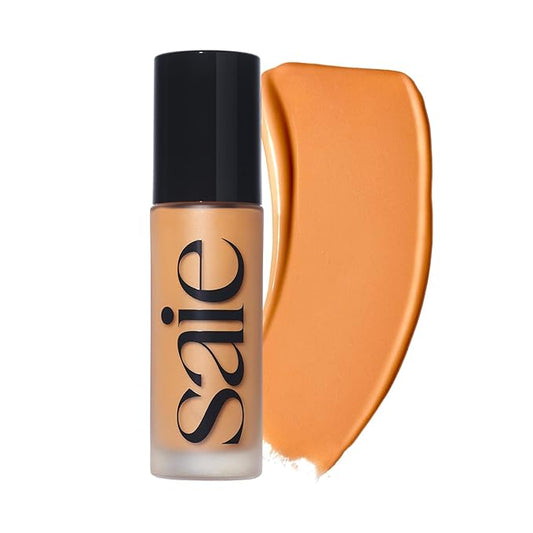 Saie Glowy Super Skin Tint Liquid Foundation - Hydrating Serum Foundation with Lightweight, Medium Coverage - Formulated with Hyaluronic Acid to Hydrate, Brighten and Plump - Shade 22 (1.01 oz)