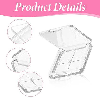 4 Pieces Empty Makeup Palette Portable Eyeshadow Pan Empty Lipstick Box DIY Eyeshadow Powder Blush Lipstick Palette Dispensing Storage Boxes Transparent Container