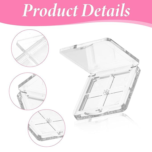 4 Pieces Empty Makeup Palette Portable Eyeshadow Pan Empty Lipstick Box DIY Eyeshadow Powder Blush Lipstick Palette Dispensing Storage Boxes Transparent Container