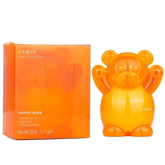 Pupa Milano Happy Bear Makeup Kit, 004 Orange, 0.39 oz - Makeup Gift Set - Makeup Palette - Blush - Eyeshadow - Highlighter - Lip Gloss - Face Makeup