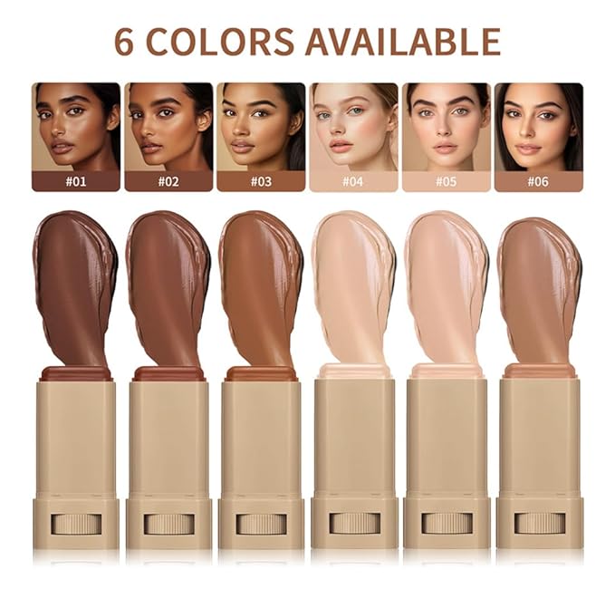Skween Serum Boosted Skin Tint Balm for Black Women, Skween Serum Boosted Hydration Beauty Balm, Solid Tinted Foundation Stick, Moisturizing, Light, Non-Greasy, Natural Finish Makeup (#01, standard)