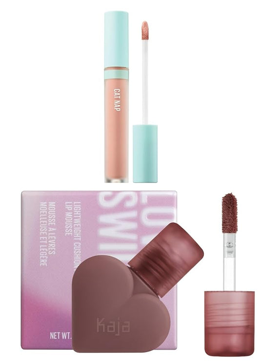 Kaja Liquid Concealer - Cat Nap, 0.19 Oz + Lip Mousse - Love Swipe 04 Swipe Right, 0.22 Oz Bundle