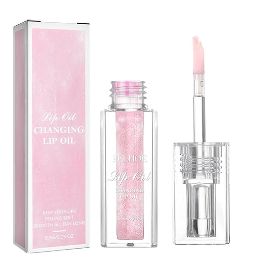 YUANLI Color Changing Lip Oil, Magic Hydrating Glimmer Lip Gloss Balm, Transparent Plumping Lip Oil Tinted for Long Lasting Moisturizing Non-sticky Fresh Texture Lip Oil - 1pcs