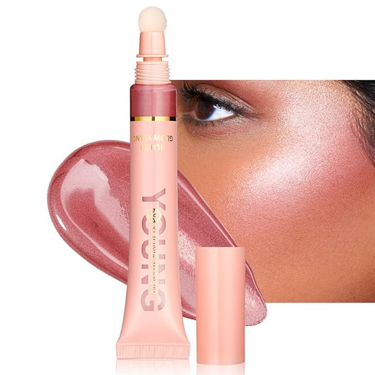YOUNG VISION Shimmer Blush Wand - Liquid Cream Blush, Radiant Peach Sparkle, 0.33 fl oz