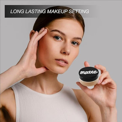 Boobeen Lightweight Translucent Loose Setting Powder Makeup, Matte Non-Sticky Finishing Baking Makeup, Concealing Nude Face Pressed Foundation Powder for Women With Puff
