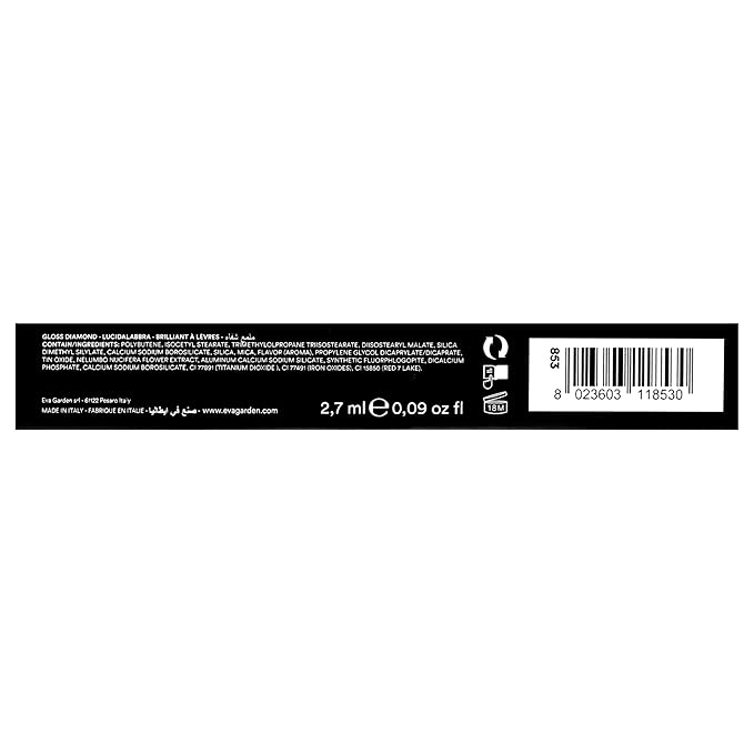 Diamond Lip Gloss - Concentration of Pearls Gives Dazzling Shine - Light and Moisturizing Film with Excellent Hold - Spreads Evenly with No Stickiness - 853 Cheeky - 0.09 oz