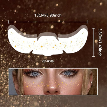 8Ps Face Glitter Speckles Patches, 2Colors 4styles Glitter Freckles Face Tattoo, Glow Up Makeup Patches, Cute Glitter Makeup Accessories for Women, Cosmetic Glitter for Face Gift