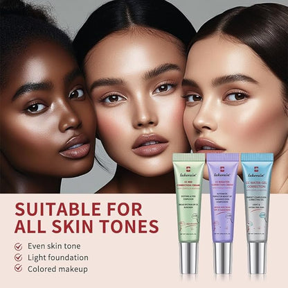 CC Cream, Color Correcting Cream with SPF 25, Even Skin Tone Makeup and Skin Care, Hydrating Serum Coverage Lightweight Foundation, Invisible Pores Concealer (Purple, 0)