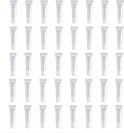 40Packs 15ML Empty Lip Gloss Tubes Clear Squeeze Lip Gloss Containers Refillable Soft Tubes Cosmetic Lip Containers for DIY Lip Gloss Balm & Travel Toiletries