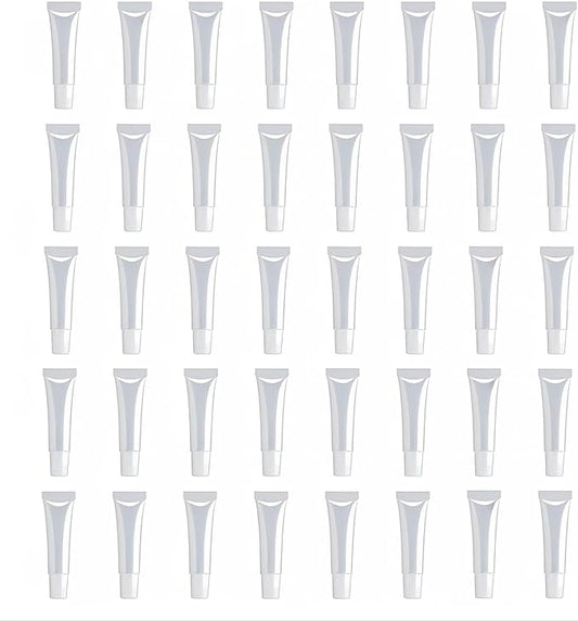 40Packs 15ML Empty Lip Gloss Tubes Clear Squeeze Lip Gloss Containers Refillable Soft Tubes Cosmetic Lip Containers for DIY Lip Gloss Balm & Travel Toiletries