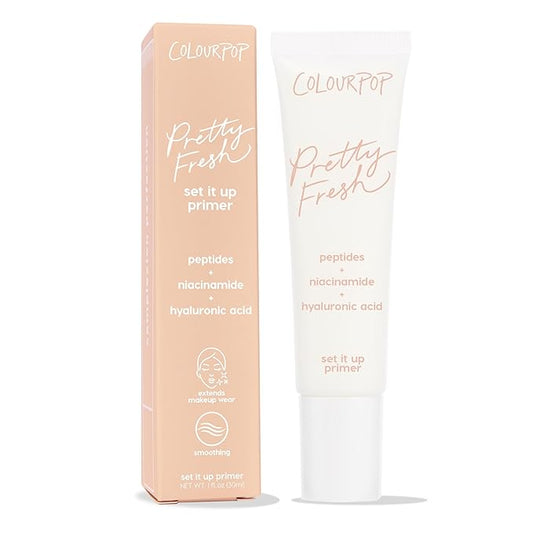 ColourPop Pretty Fresh Airbrush Makeup Primer - Hydrating, Gel-Cream Face Primer & Pore Minimizer with Peptides, Niacinamide & Hyaluronic Acid - Vegan & Cruelty-Free - Set It Up (1 Fl Oz)