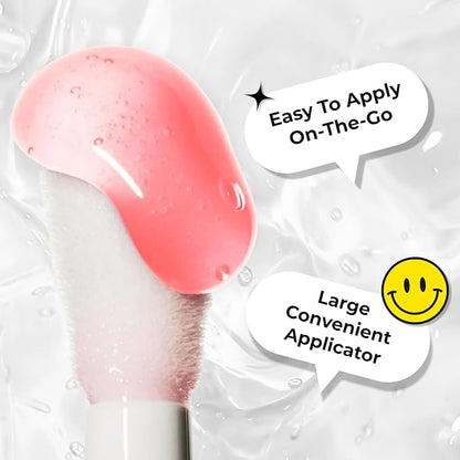 Hydrating Lip Oil LET`S GLAZE - Hydrating Lip Gloss Flavoring Oil - Fat Oil Lip Gloss - Hydrating Lip Oil Treatment - Plumping Lip Oil Gloss - Clear Lip Gloss - №401 Marshmallow