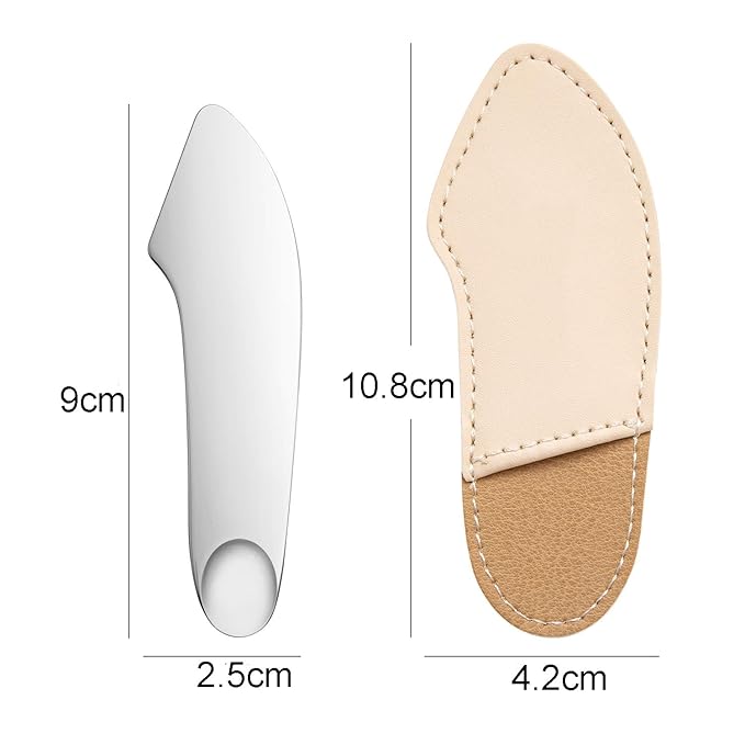 2 Sets Stainless Steel Makeup Foundation Spatula Beauty Spatula Cosmetic Foundation Spatula Scraper with PU Leather Cover Makeup Spatula Tools for Mixing Liquid Foundation Eye Shadow Eyelash Nail Art