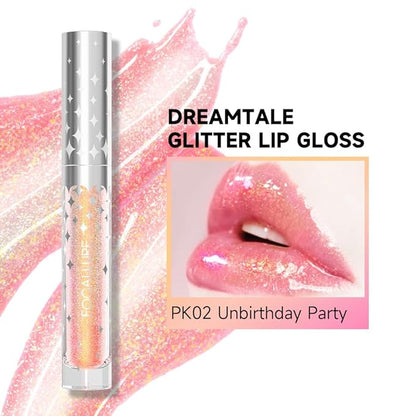 FOCALLURE Glitter Liquid Lipstick,Hydrating,Moisturizing Lip Gloss for Women,Sparkly Shimmer Lip Makeup,Long Lasting,Lightweight Formula for Lip Color and Shine,Unbirthday Party