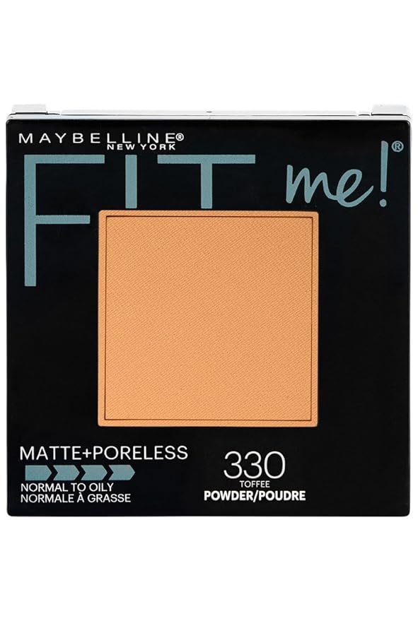 Maybelline Fit Me Matte + Poreless Pressed Powder Makeup & Liquid Foundation Makeup Bundle, Toffee, 1 Count Each