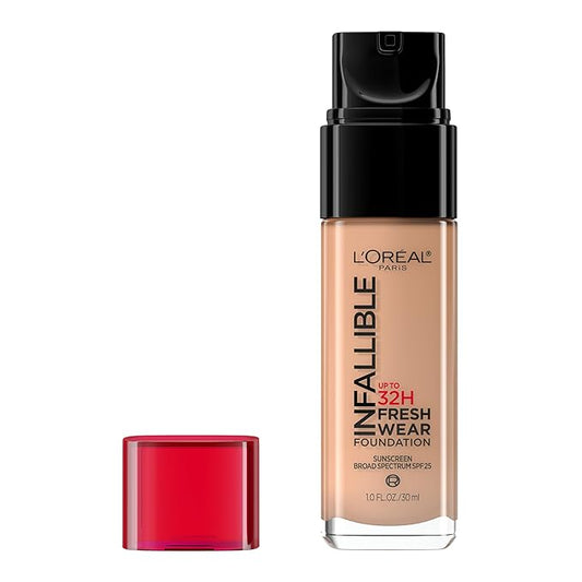 L'Oreal Paris Makeup Infallible Up to 32 Hour Fresh Wear Lightweight Foundation, 465 Sand, 1 Fl Oz, Packaging May Vary