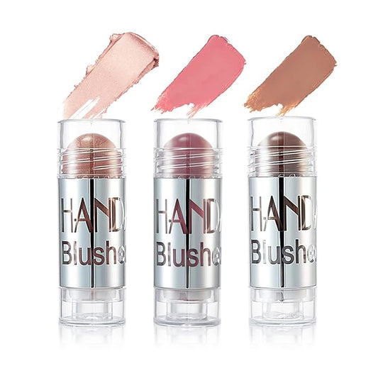 Multi Sticks Set, Cream Contour Stick Blush Stick for Cheeks, Eyes and Lips Highlighter Makeup Sticks for All Skin, Natural Makeup Waterproof Long Lasting(Set 02)