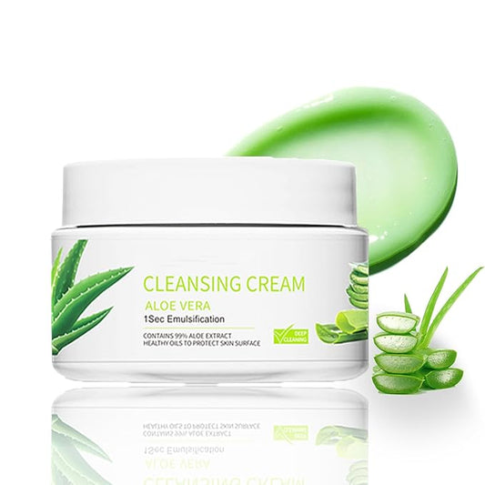 Aloe Vera Makeup Remover Balm, Deep Clear Pore Cleansing Melting Balm Facial Cleanser, Moisturized Finish with Plant Based Oil, Mini Makeup Remover Travel Size for All Skin Types